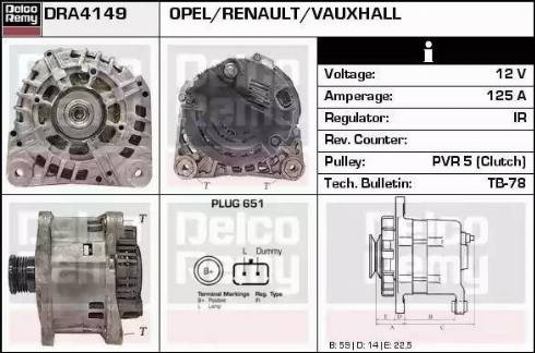 Remy DRA4149 - Alternator autospares.lv