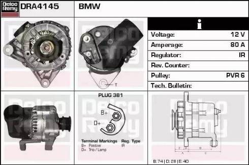 Remy DRA4145 - Alternator autospares.lv