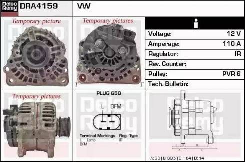 Remy DRA4159 - Alternator autospares.lv