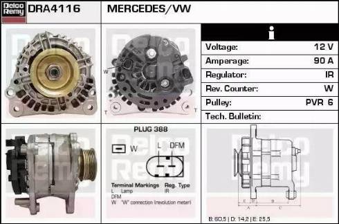 Remy DRA4116 - Alternator autospares.lv