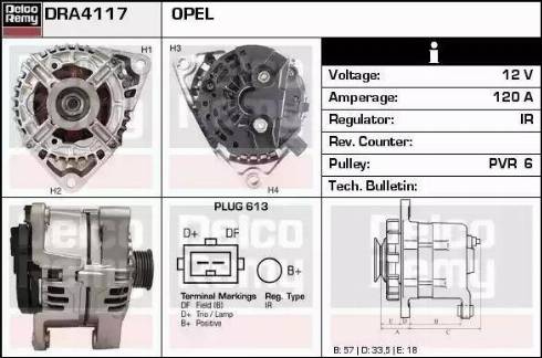 Remy DRA4117 - Alternator autospares.lv