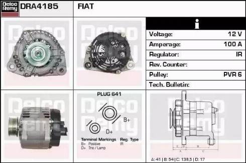 Remy DRA4185 - Alternator autospares.lv