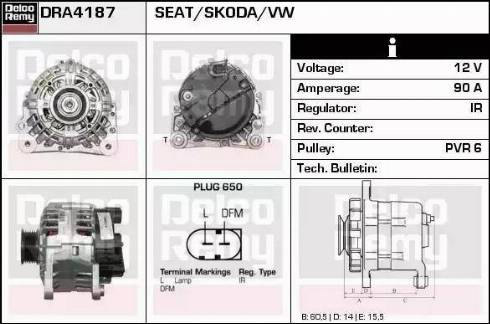 Remy DRA4187 - Alternator autospares.lv