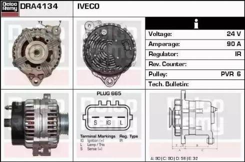 Remy DRA4134 - Alternator autospares.lv