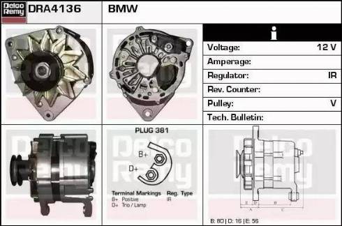 Remy DRA4136 - Alternator autospares.lv