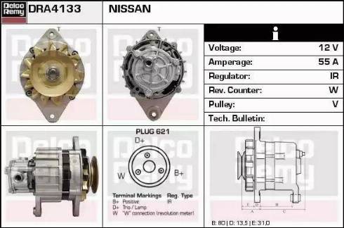 Remy DRA4133 - Alternator autospares.lv