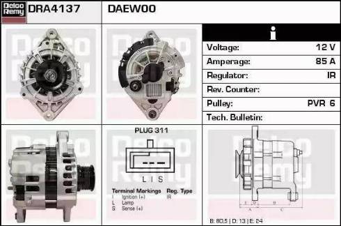 Remy DRA4137 - Alternator autospares.lv