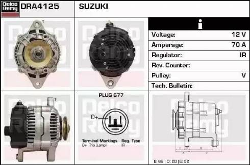 Remy DRA4125 - Alternator autospares.lv