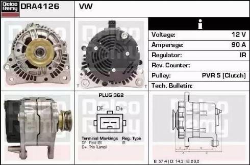 Remy DRA4126 - Alternator autospares.lv