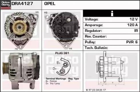 Remy DRA4127 - Alternator autospares.lv