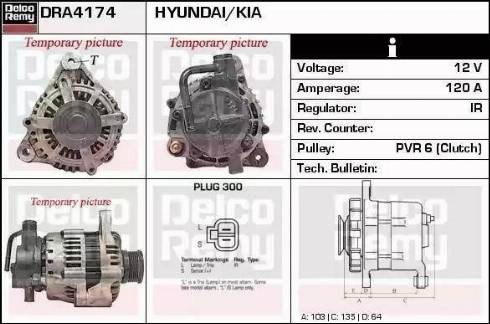 Remy DRA4174 - Alternator autospares.lv