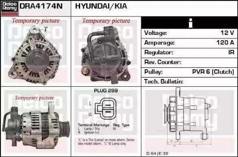 Remy DRA4174N - Alternator autospares.lv