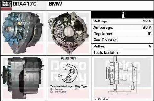 Remy DRA4170 - Alternator autospares.lv