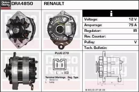 Remy DRA4850 - Alternator autospares.lv