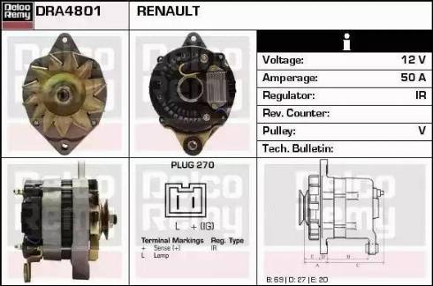 Remy DRA4801 - Alternator autospares.lv