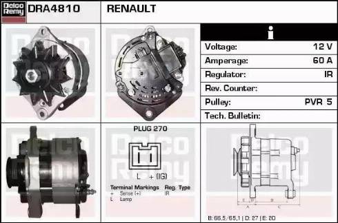 Remy DRA4810 - Alternator autospares.lv