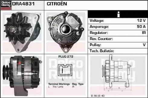 Remy DRA4831 - Alternator autospares.lv