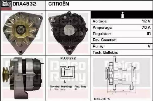 Remy DRA4832 - Alternator autospares.lv