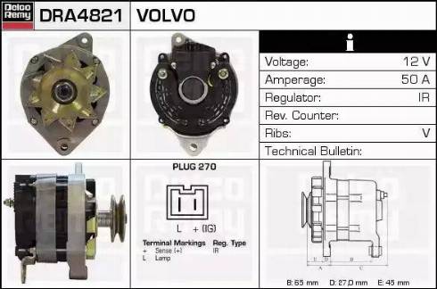 Remy DRA4821 - Alternator autospares.lv