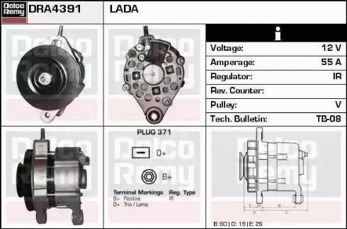 Remy DRA4391 - Alternator autospares.lv
