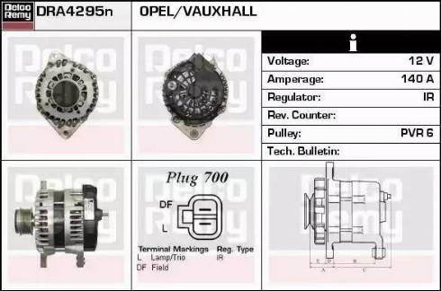 Remy DRA4295N - Alternator autospares.lv