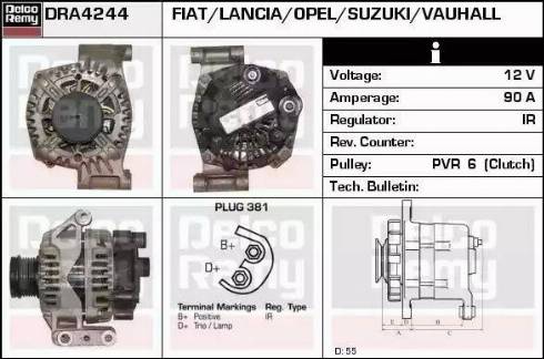 Remy DRA4244 - Alternator autospares.lv