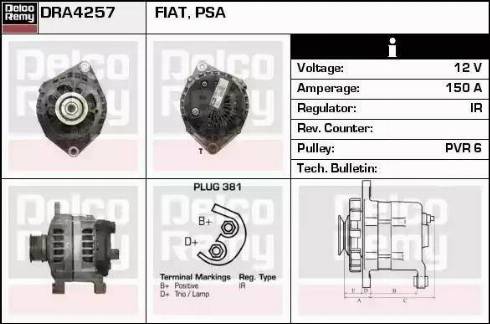 Remy DRA4257 - Alternator autospares.lv