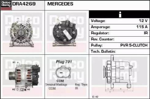 Remy DRA4269 - Alternator autospares.lv