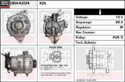 Remy DRA4204 - Alternator autospares.lv