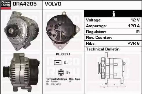 Remy DRA4205 - Alternator autospares.lv