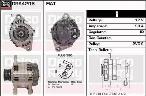 Remy DRA4206 - Alternator autospares.lv