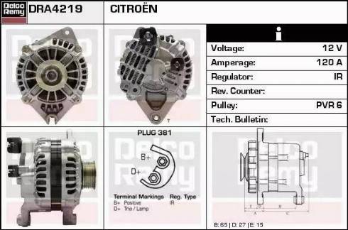 Remy DRA4219 - Alternator autospares.lv