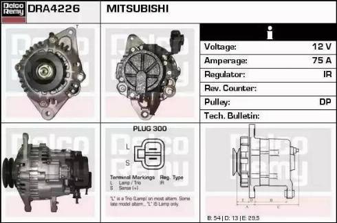 Remy DRA4226 - Alternator autospares.lv