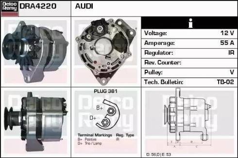 Remy DRA4220 - Alternator autospares.lv