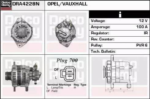 Remy DRA4228N - Alternator autospares.lv