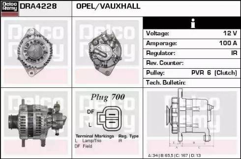 Remy DRA4228 - Alternator autospares.lv