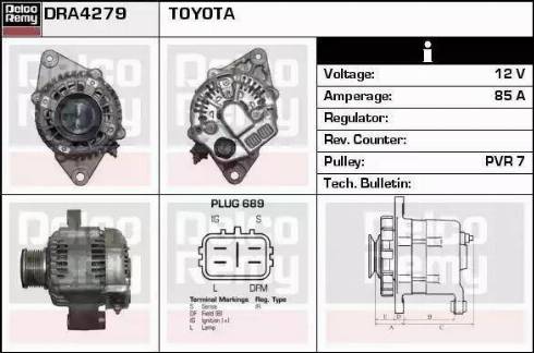 Remy DRA4279 - Alternator autospares.lv