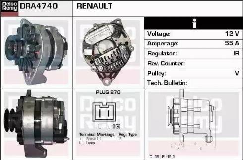 Remy DRA4740 - Alternator autospares.lv