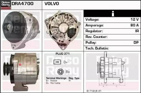 Remy DRA4700 - Alternator autospares.lv