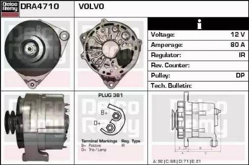 Remy DRA4710 - Alternator autospares.lv