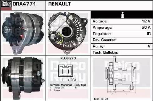Remy DRA4771 - Alternator autospares.lv