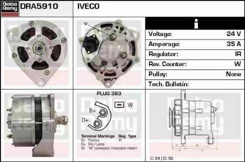 Remy DRA5910 - Alternator autospares.lv