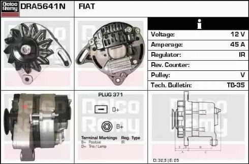 Remy DRA5641N - Alternator autospares.lv