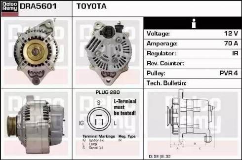 Remy DRA5601 - Alternator autospares.lv