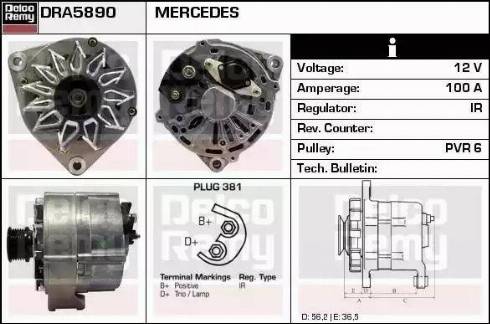 Remy DRA5890 - Alternator autospares.lv