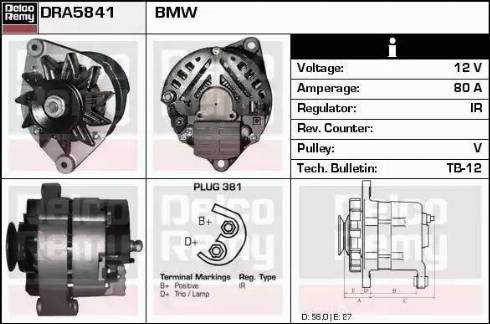 Remy DRA5841 - Alternator autospares.lv