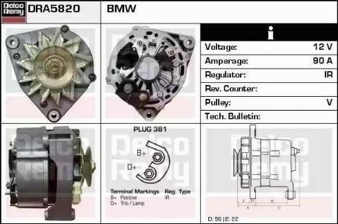 Remy DRA5820 - Alternator autospares.lv