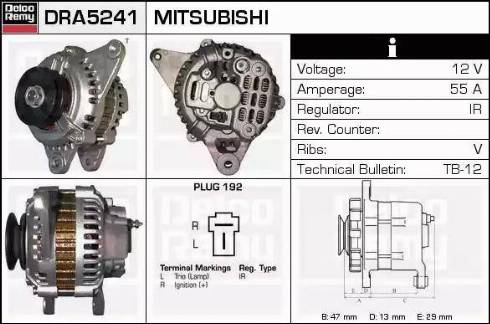 Remy DRA5241 - Alternator autospares.lv