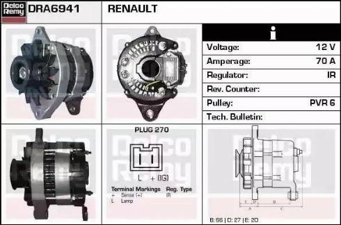 Remy DRA6941 - Alternator autospares.lv