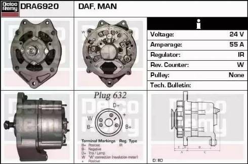 Remy DRA6920 - Alternator autospares.lv